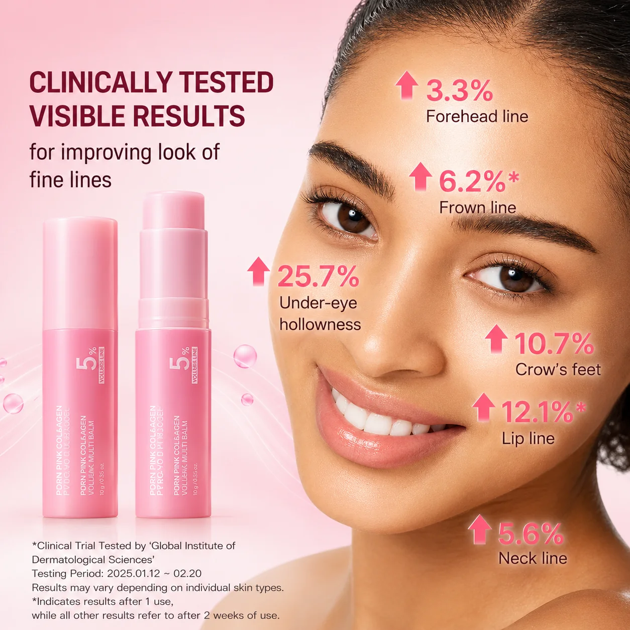 PDRN Pink Collagen Volume Multi Balm | All In One Volufiline, PDRN, NAD Stick for Youthful-Looking, Helping Look of Fine Lines, Firming Care, Anti-Aging Care | For Under-Eyes, Neck, Forehead, Smile Lines, Lip Care | Korean Skincare