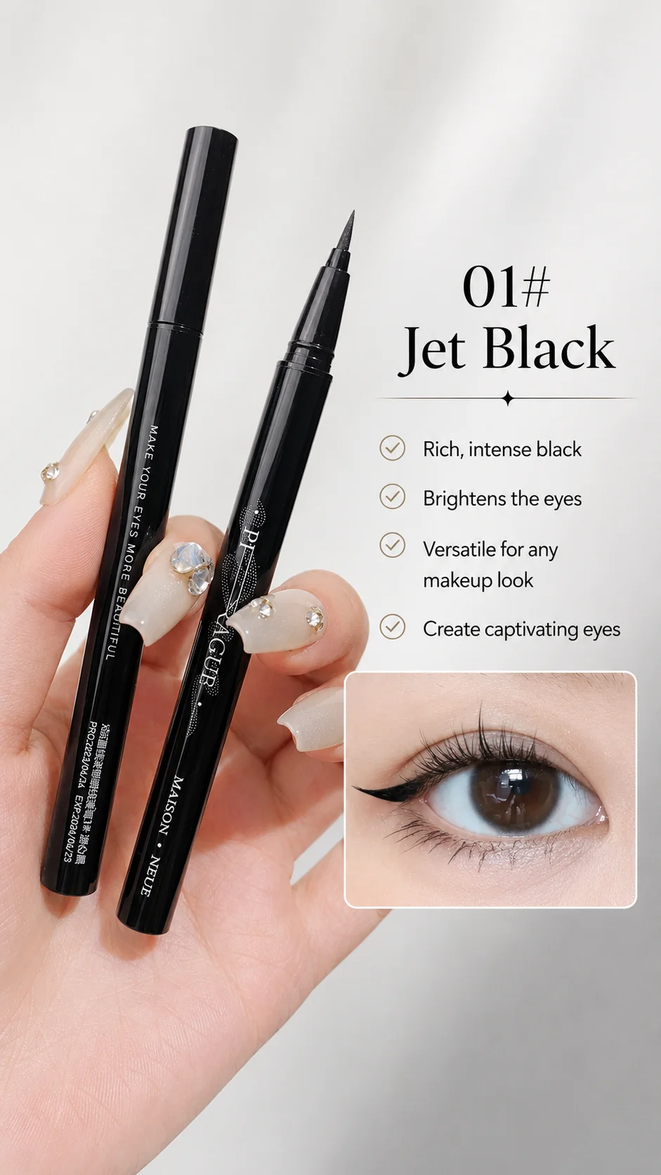 Foxexpro-Cosmetics eyeliner pen is sweat-resistant and doesn't smudge easily