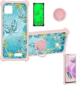 Phone Case [with Tempered Glass Screen Protector][Hard PC + Soft Silicone][Color Reflective]