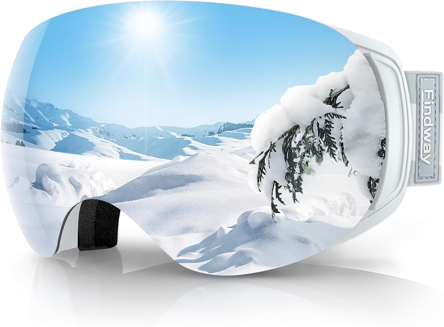 Ski Goggles OTG for Women Men Adult Youth-Over Glasses Snow Goggles-Interchangeable Lens,Anti Fog Snowboard Goggles