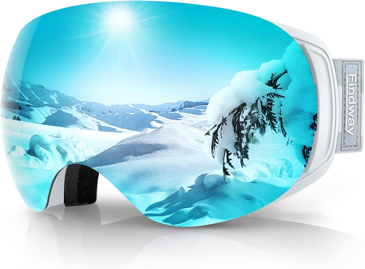 Ski Goggles OTG for Women Men Adult Youth-Over Glasses Snow Goggles-Interchangeable Lens,Anti Fog Snowboard Goggles
