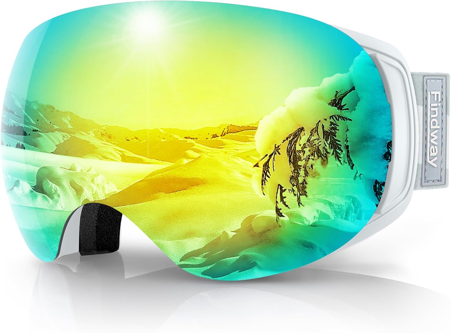Ski Goggles OTG for Women Men Adult Youth-Over Glasses Snow Goggles-Interchangeable Lens,Anti Fog Snowboard Goggles