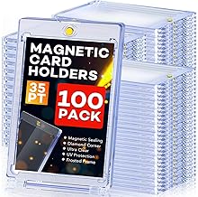 100ct Magnetic Card Holders, Magnetic 35pt One Touch Card Holders, U-V Protection Hard Plastic Display Case for Trading, Sports, Baseball, Football, Game Cards