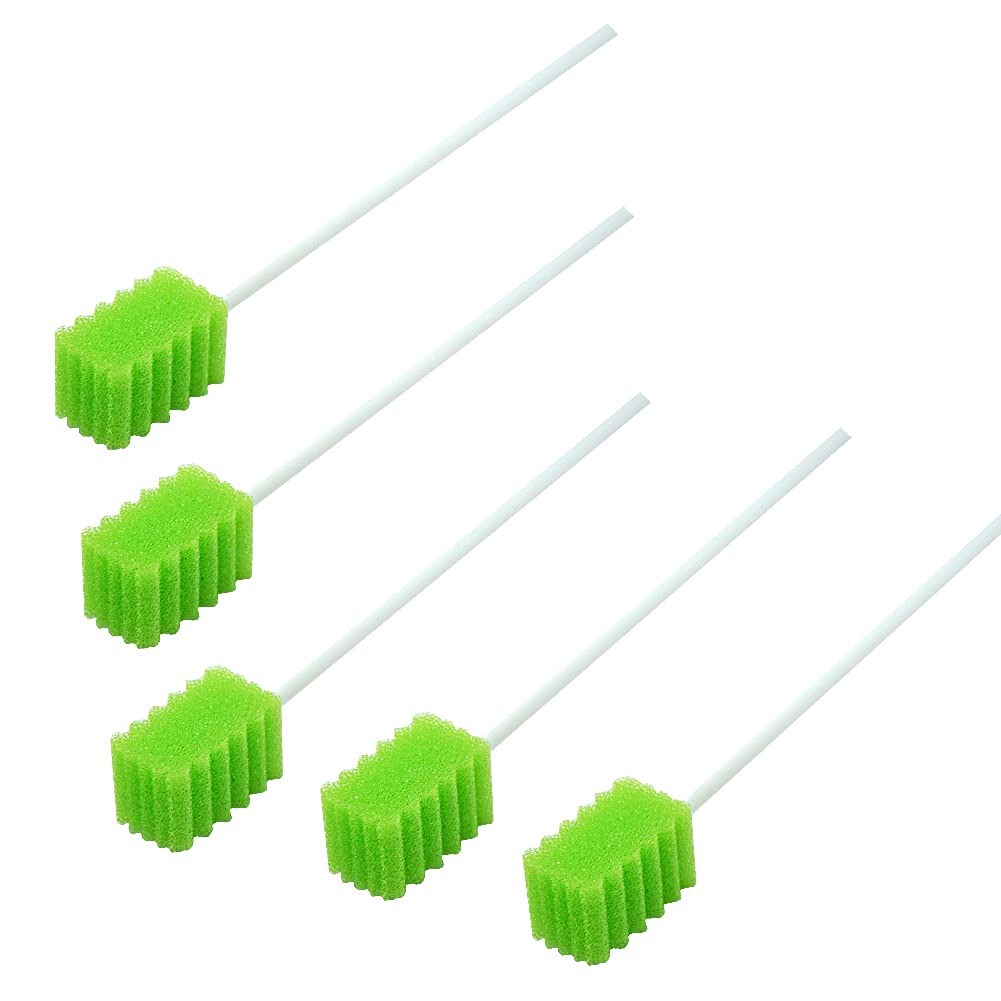Treated Dentifrice Oral Swabs- Dental Swabs Mouth Cleaning Sponge Swabs (250pcs, Fruit Green)