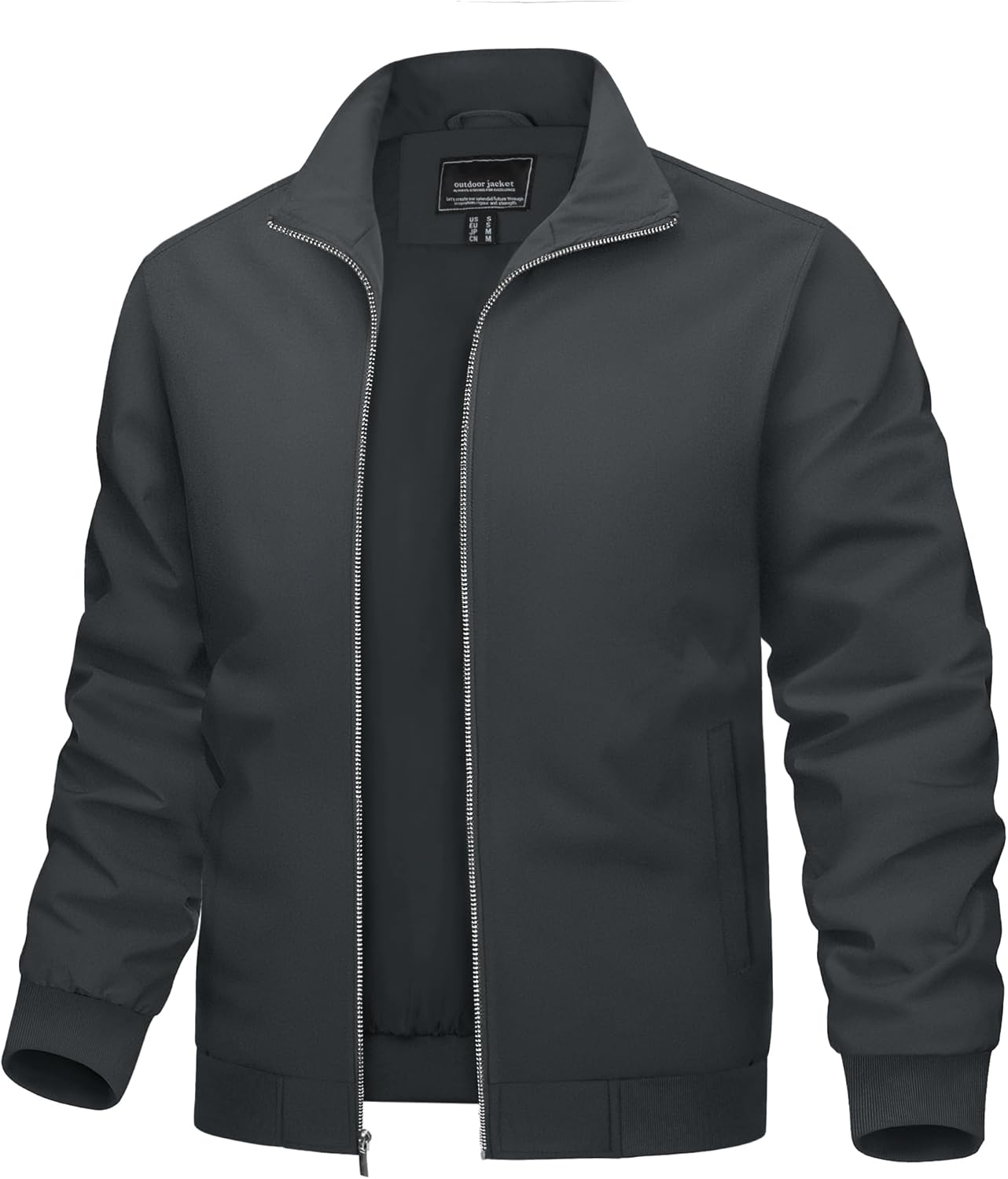 Men's Bomber Jacket Lightweight Casual Windproof Running Spring Windbreaker Sportswear Outerwear