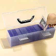 Premium Storage Box  - Large for 200+ Toploaders or 1000+ Trading Cards, Portable Sports Card Storage Boxes for Collectible Gaming Trading Cards, Clear Design, Wide Applications(Black)