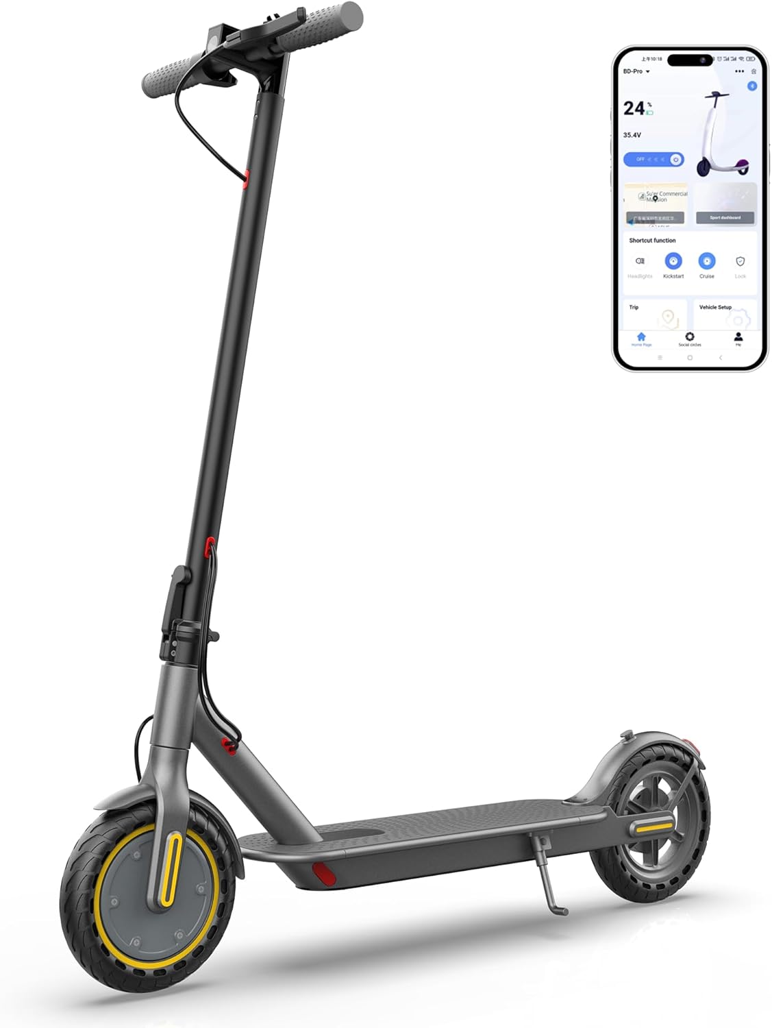 E Scooter for Adults 19-22 MPH 350/500W Motor 281/441Wh Battery,8.5