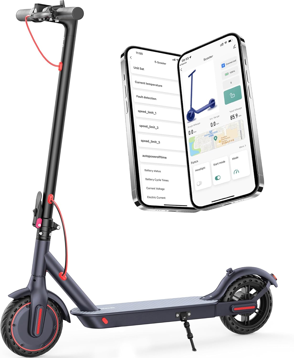 E Scooter for Adults 19-22 MPH 350/500W Motor 281/441Wh Battery,8.5