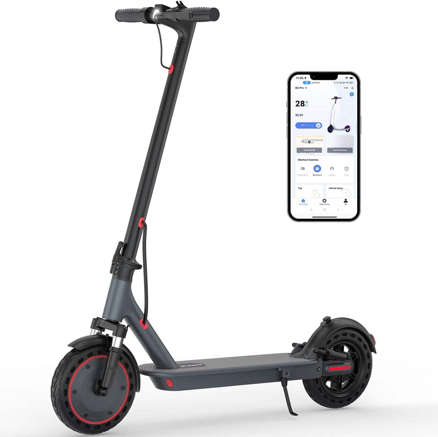 E Scooter for Adults 19-22 MPH 350/500W Motor 281/441Wh Battery,8.5